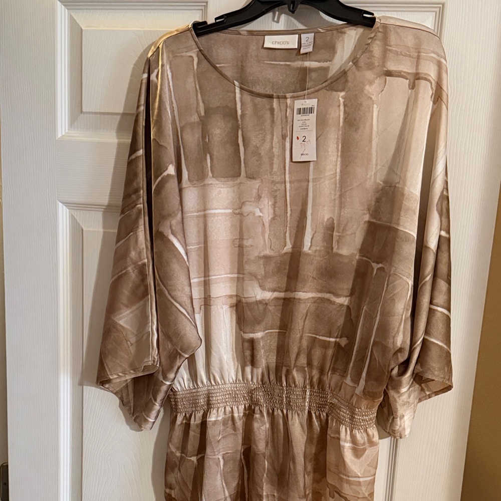 Chico's Beige Abstract Tunic Top